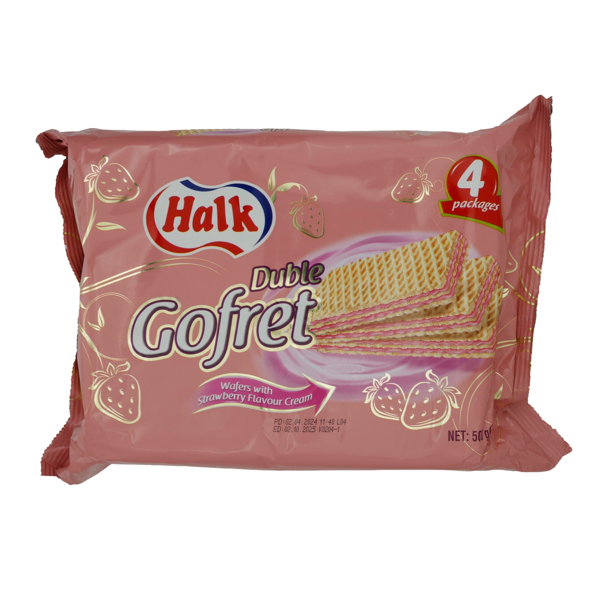 Waffeln Halk Duble Gofret | Gebäck | mit Erdbeercremefüllung | 500 g HALK